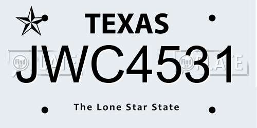 JWC4531 Texas License Plate