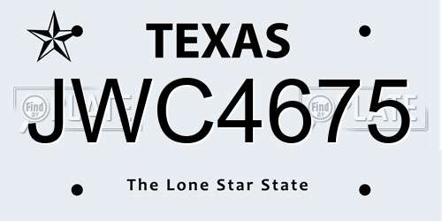 JWC4675 Texas License Plate