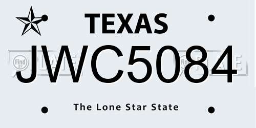 JWC5084 Texas License Plate