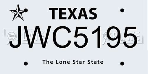 JWC5195 Texas License Plate