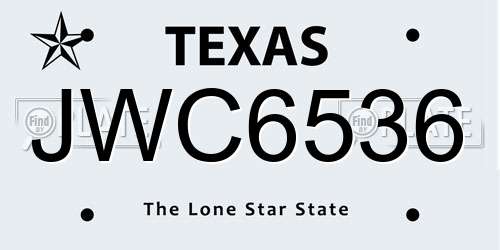 JWC6536 Texas License Plate