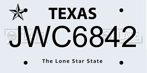 JWC6842 Texas License Plate