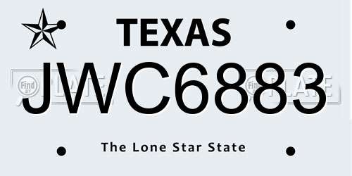 JWC6883 Texas License Plate