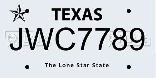 JWC7789 Texas License Plate