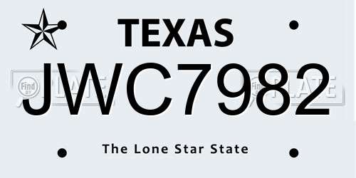 JWC7982 Texas License Plate