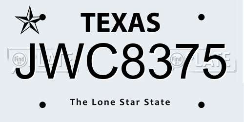 JWC8375 Texas License Plate