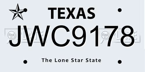 JWC9178 Texas License Plate