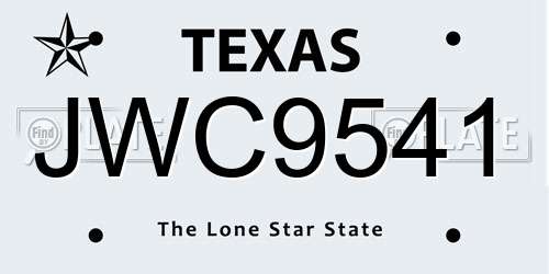 JWC9541 Texas License Plate