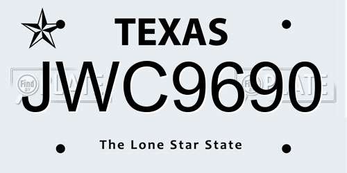 JWC9690 Texas License Plate