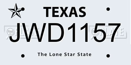JWD1157 Texas License Plate