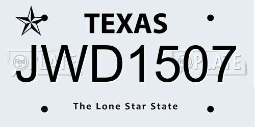 JWD1507 Texas License Plate