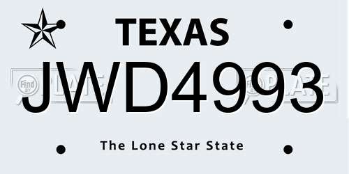 JWD4993 Texas License Plate