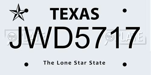 JWD5717 Texas License Plate
