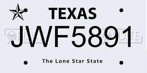 JWF5891 Texas License Plate