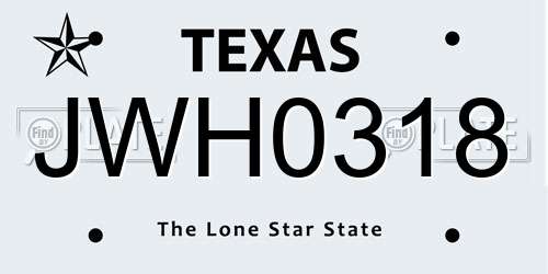 JWH0318 Texas License Plate