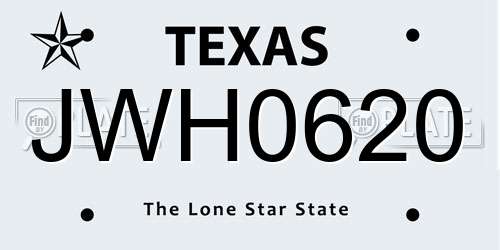 JWH0620 Texas License Plate