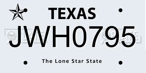 JWH0795 Texas License Plate