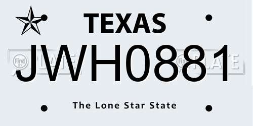 JWH0881 Texas License Plate