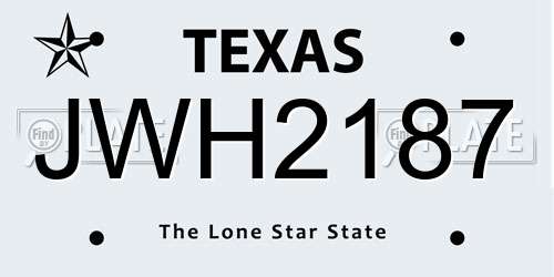 JWH2187 Texas License Plate