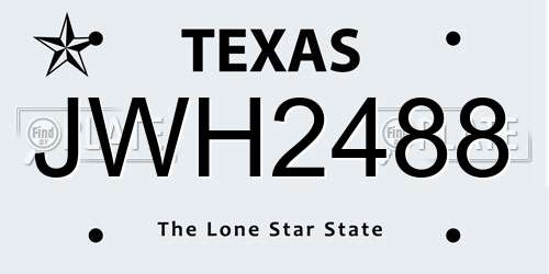 JWH2488 Texas License Plate