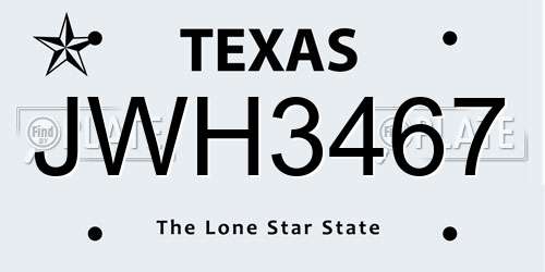 JWH3467 Texas License Plate