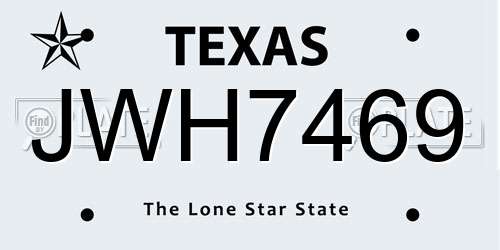 JWH7469 Texas License Plate