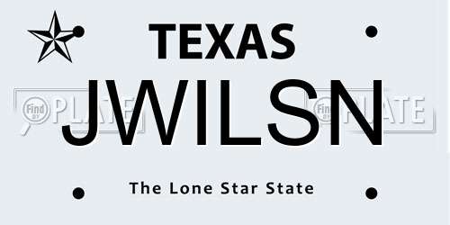 JWILSN Texas License Plate