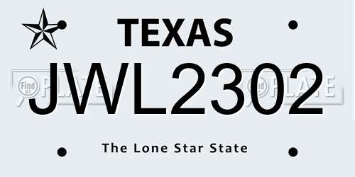 JWL2302 Texas License Plate