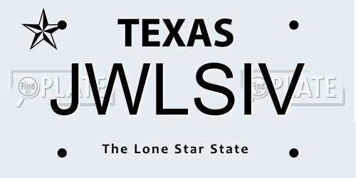 JWLSIV Texas License Plate