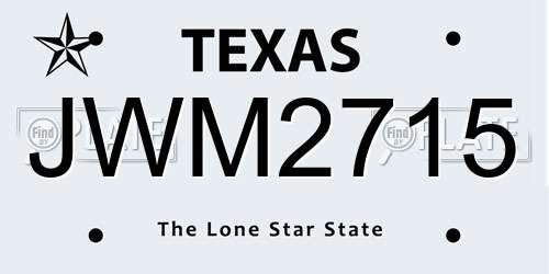 JWM2715 Texas License Plate