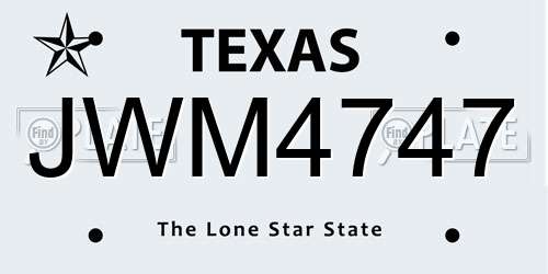 JWM4747 Texas License Plate