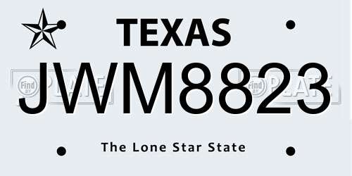 JWM8823 Texas License Plate