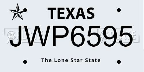 JWP6595 Texas License Plate