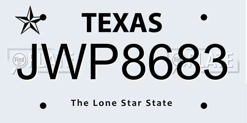 JWP8683 Texas License Plate