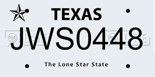 JWS0448 Texas License Plate