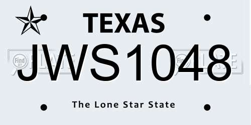 JWS1048 Texas License Plate