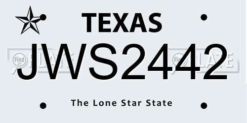 JWS2442 Texas License Plate