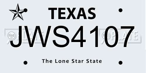 JWS4107 Texas License Plate