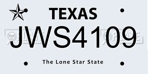 JWS4109 Texas License Plate