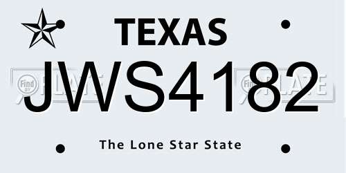 JWS4182 Texas License Plate