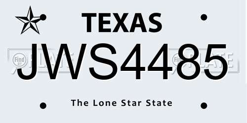 JWS4485 Texas License Plate