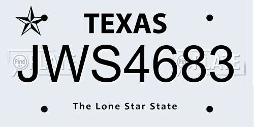 JWS4683 Texas License Plate