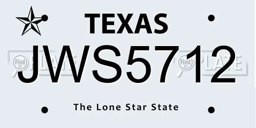 JWS5712 Texas License Plate