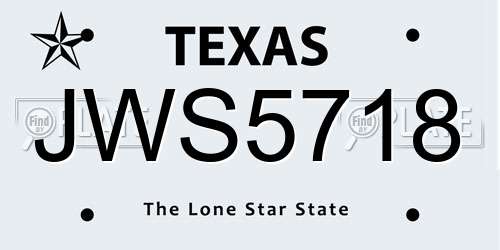 JWS5718 Texas License Plate