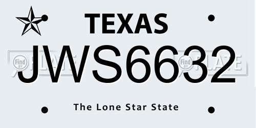 JWS6632 Texas License Plate