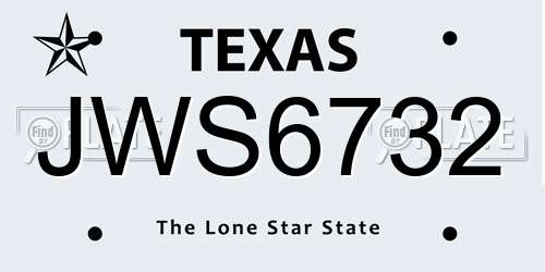JWS6732 Texas License Plate