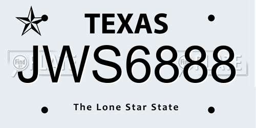 JWS6888 Texas License Plate