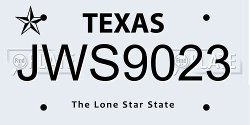 JWS9023 Texas License Plate