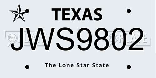 JWS9802 Texas License Plate