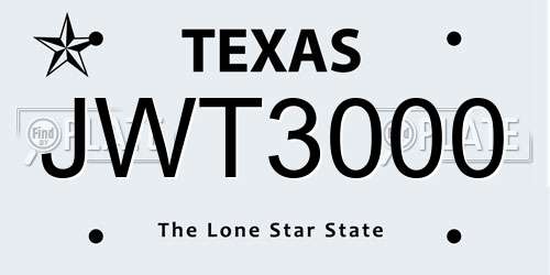 JWT3000 Texas License Plate